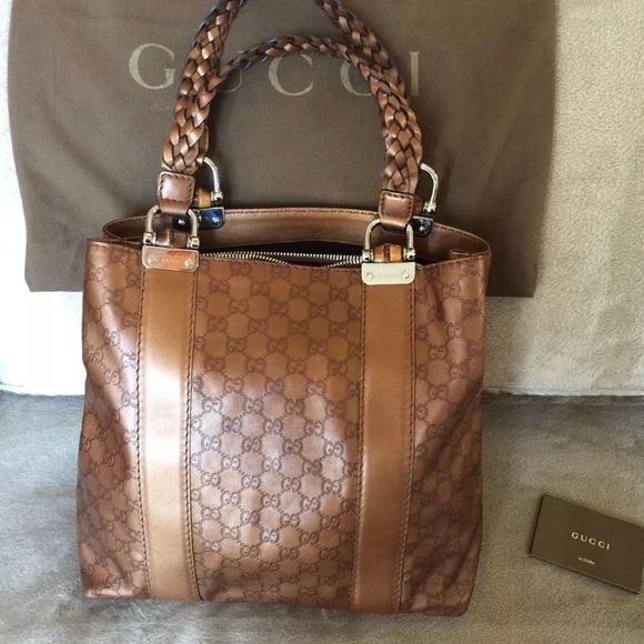 Gucci Handbags - Bronze Gucci monogram tote NWOT